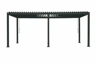 Zelfbouwmarkt Pergola Solimar Alu Antraciet Met Lamellendak B6000 X L3000 X H2500 aanbieding