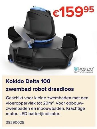 Kokido delta 100 zwembad robot draadloos