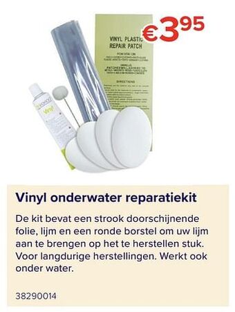 Vinyl onderwater reparatiekit