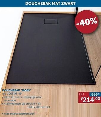 Zelfbouwmarkt Douchebak moby 1400 x 900 mm aanbieding