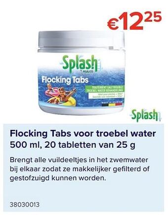 Flocking tabs voor troebel water