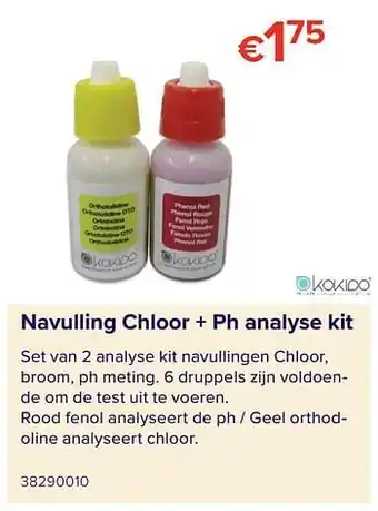 Euroshop Navulling chloor + ph analyse kit aanbieding