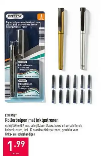 Rollerbalpen met inktpatronen 0,7 MM