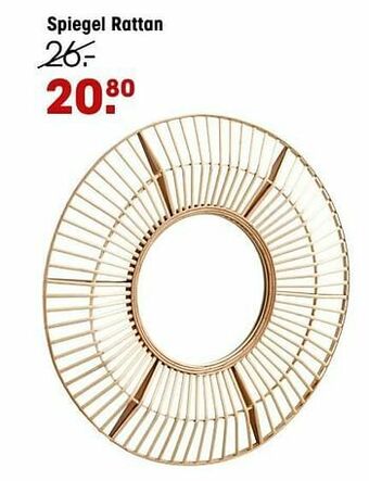 Kwantum Spiegel rattan aanbieding