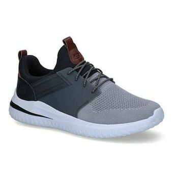 Torfs Skechers Delson 3.0 Cicada Grijze Sneakers aanbieding