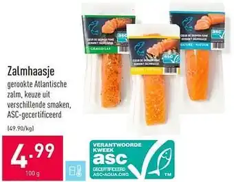 ALDI Zalmhaasje 100 g aanbieding