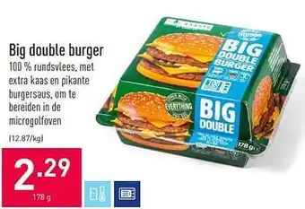 ALDI Big double burger 178 g aanbieding