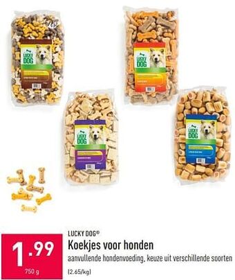 ALDI Koekjes voor honden 750 g aanbieding