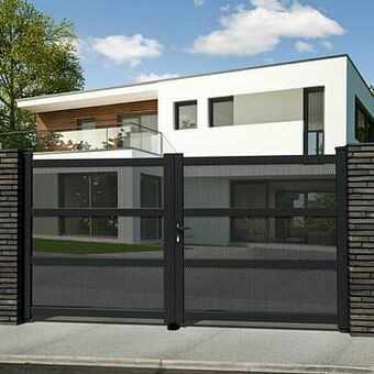Zelfbouwmarkt Poort Dubbel Montera Alu Antraciet 180x300cm aanbieding