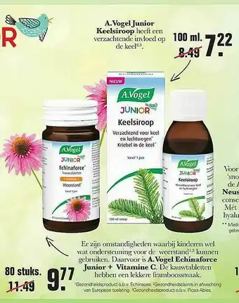 A Vogel Junior Keelsiroop, A Vogel Echinaforce Junior, Vitamine C