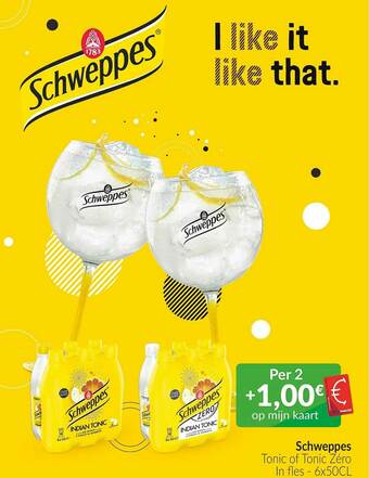 Intermarché Schweppes Tonic Of Tonic Zero aanbieding