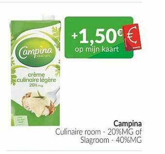 Intermarché Campina Culinaire Room Of Slagroom aanbieding