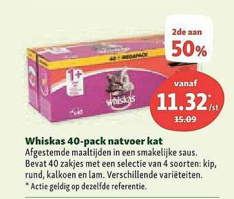 Maxi Zoo Whiskas 40 Pack Natvoer Kat aanbieding