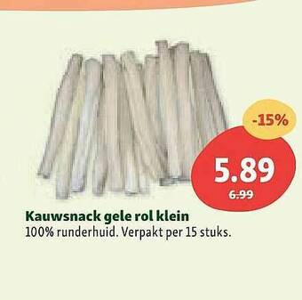 Maxi Zoo Kauwsnack Gele Rol Klein aanbieding