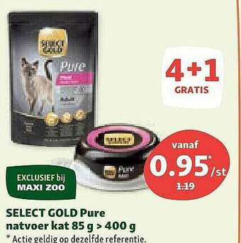 Maxi Zoo Select Gold Pure Natvoer Kat aanbieding