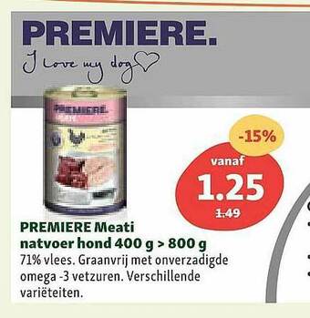 Maxi Zoo Premiere Meati Natvoer Hond aanbieding