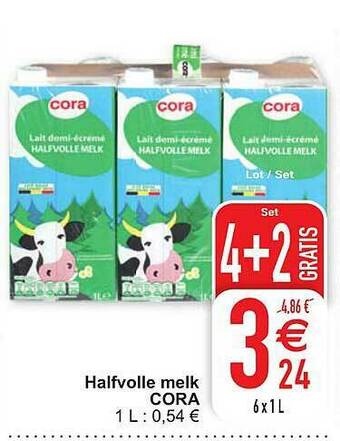 Cora Halfvolle Melk aanbieding