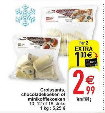 Cora Croissants, Chocoladekoeken Of Minikoffiekoeken aanbieding