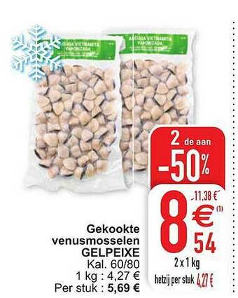 Cora Gekookte Venusmosselen Gelpeixe aanbieding