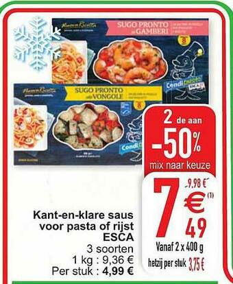 Cora Kant En Klare Saus Voor Pasta Of Rijst Esca aanbieding