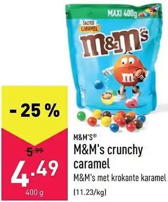 ALDI M+m`s crunchy caramel aanbieding