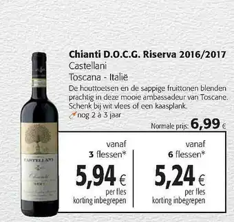 Chianti D.o.c.g. Riserva 2016-2017 Castellani Toscana - Italië