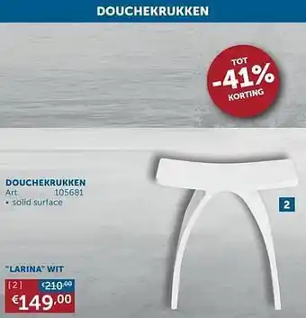 Zelfbouwmarkt Douchekruk larina wit mat aanbieding