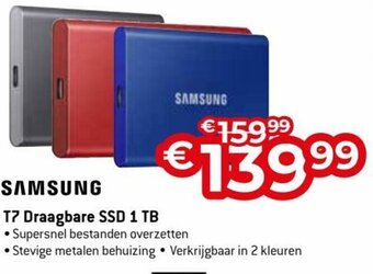 Exellent Samsung T7 Draagbare SSD 1 TB aanbieding