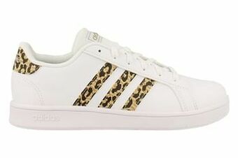 Berca Shoes Adidas Sneaker Laag Dames Meisjes Trend Dierenprint Grand Court Maat 36/39 - Wit aanbieding