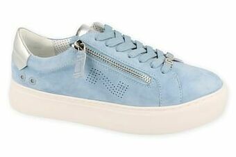 Berca Shoes Nathan-Baume Veterschoen Dames Volledig Leder Functionele Rits - Blauw aanbieding