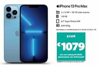 Base Apple iphone 13 pro max aanbieding