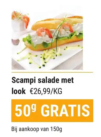 Scampi salade met look