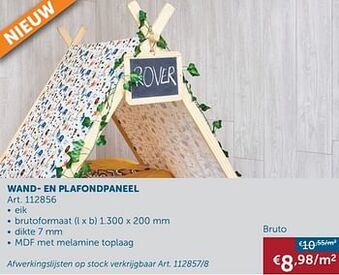 Wand- en plafondpaneel 1300 x 200mm