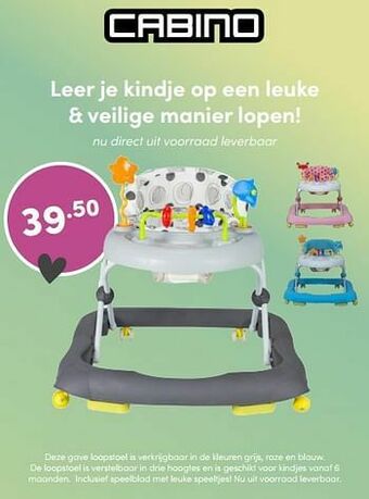 Baby & Tiener Cabino loopstoel aanbieding