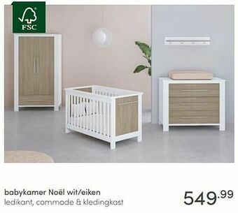 Baby & Tiener Babykamer noël wit-eiken aanbieding