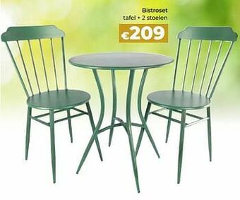 Bistroset tafel + 2 stoelen