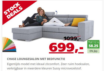 Seats and Sofas Chase Loungesalon Met Bedfunctie aanbieding