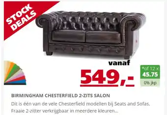Seats and Sofas Birmingham Chesterfield 2-Zits Salon aanbieding