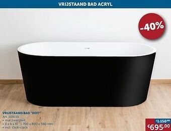 Zelfbouwmarkt Vrijstaand bad hot aanbieding