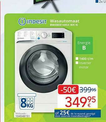 Eldi Indesit Wasautomaat aanbieding