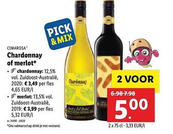 Lidl Cimarosa Chardonnay Of Merlot aanbieding