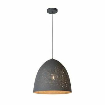 Leen Bakker Lucide hanglamp Eternal - grijs - Ø40 cm - Leen Bakker aanbieding