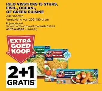 Jumbo Iglo kombino tomaat mozarella aanbieding