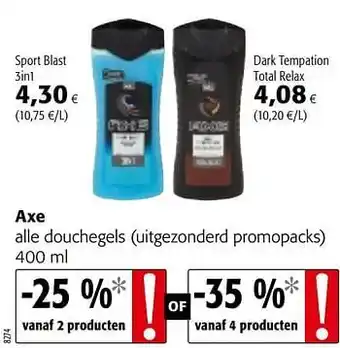 Colruyt Axe Dark Temptation Total Relax 400 ml aanbieding