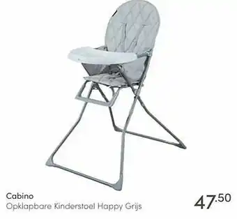 Baby & Tiener Cabino opklapbare kinderstoel happy grijs aanbieding
