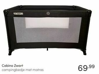 Baby & Tiener Cabino zwart campingbedje met matras aanbieding