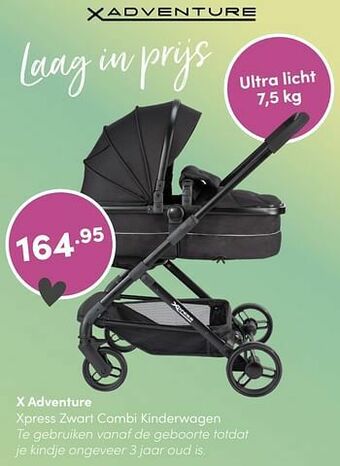 Baby & Tiener X adventure xpress zwart combi kinderwagen aanbieding