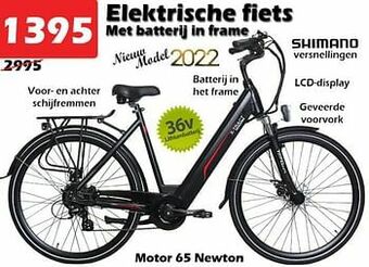 iTEK Elektrische fiets met batterij in frame aanbieding