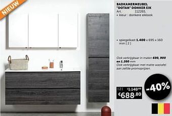 Zelfbouwmarkt Badkamermeubel dotan donker eik spiegelkast aanbieding