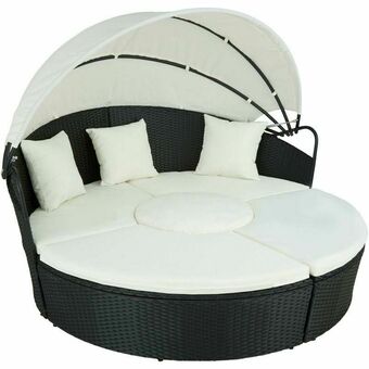 Fun Bank Wicker Met Zonnekap (4-Delig) aanbieding